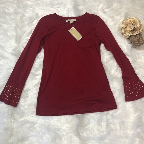 Michael Kors Tops - Michael Kors | Studded Long Sleeve Top